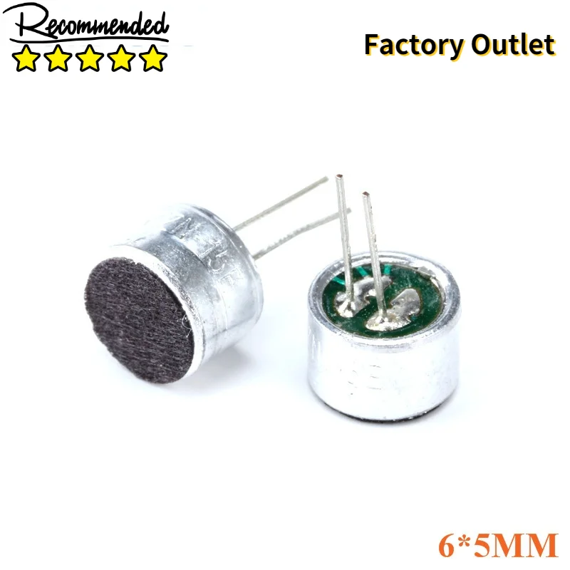 50 pcs With Pins 6*5mm Capacitive Electret Microphone Pick Up Sensitivity 52D Microphone