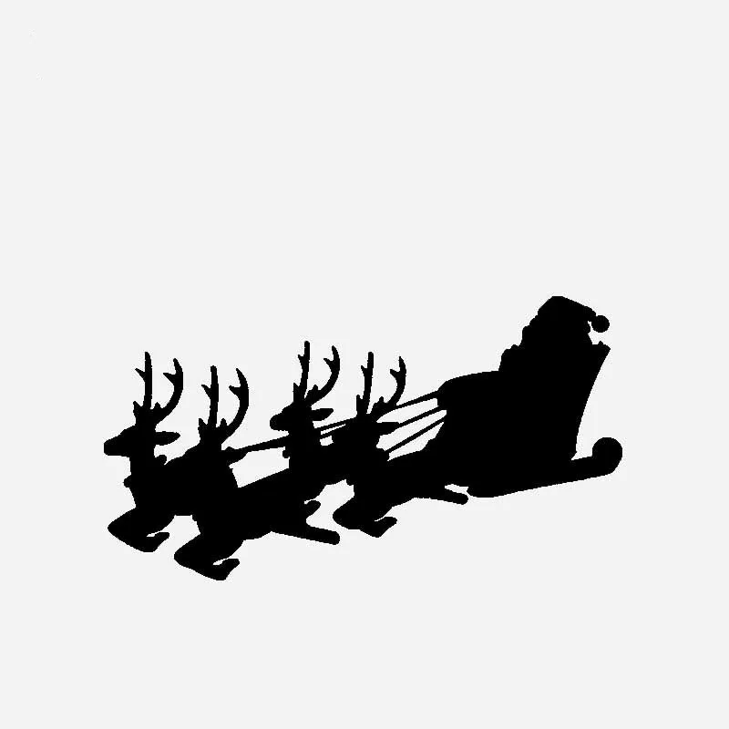 

Funny Christmas Idea Santa Claus Driving A Sleigh Car Stickers Waterproof Sunscreen Bumper Windshield Boot Decals PVC 9cm X16cm