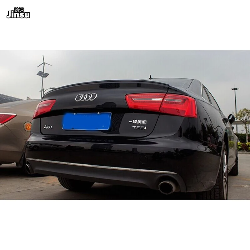 S6 стиль для Audi A6 C7 седан 2012 2017 ABS пластик серый праймер спойлер заднего багажника