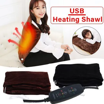 

45x80cm Electric Warming Heating Blanket Pad Shoulder Neck Mobile Heating Shawl Car Home USB Soft 5V 4W Winter Warm Health Care