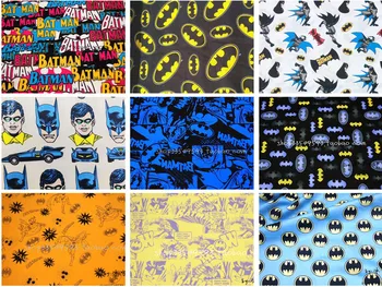 

50*140cm cartoon character Hero Batman Cotton Fabric Patchwork diy Nursing Caps Boy shirt Printed Quilting Home For Sewing