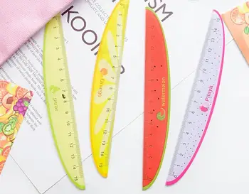 

96pcs/Lot Creative Ruler Lovely 15cm Ruler Learn& Draw Pictures Stationery Fruit Plastic Ruler Drafting Supplies RU011