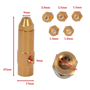

1Pc New Die Sel Heavy Waste Oil Alcohol-based Fuel Burner Spray Nozzle 1/1.3/1.5/2/2.5mm Different Sizes Tool Parts Brass Metal