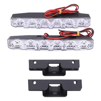 

2Pcs 6 LED Car-styling DC 12V Bulb Waterproof Super Bright DRL Daytime Running Lamp Auto Car Lights