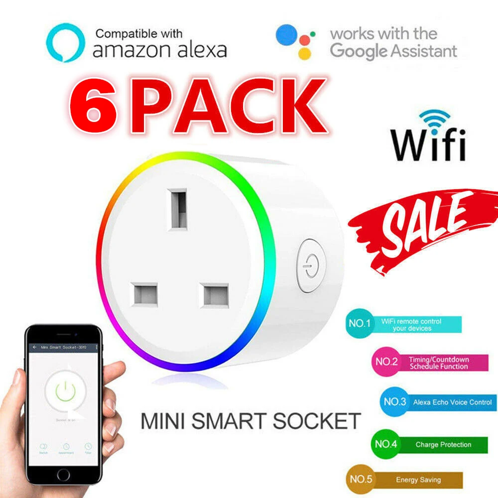 RGB Smart WiFi UK Plug дистанционный переключатель розетка питания 2G/3g/4G таймер мощность
