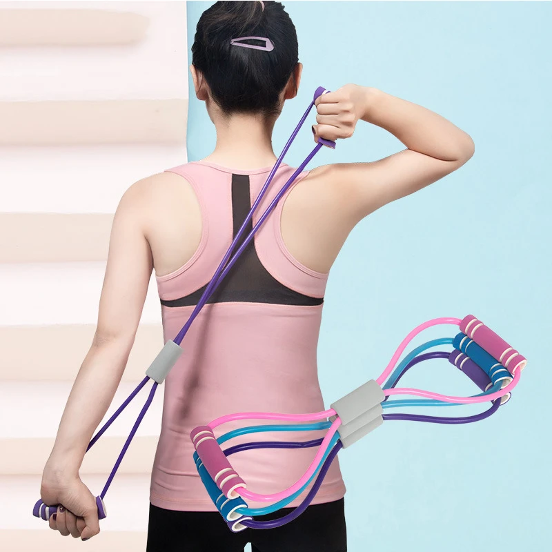 Йога сопротивление резинки с завязками фитнес 8 слов грудь канат эспандер