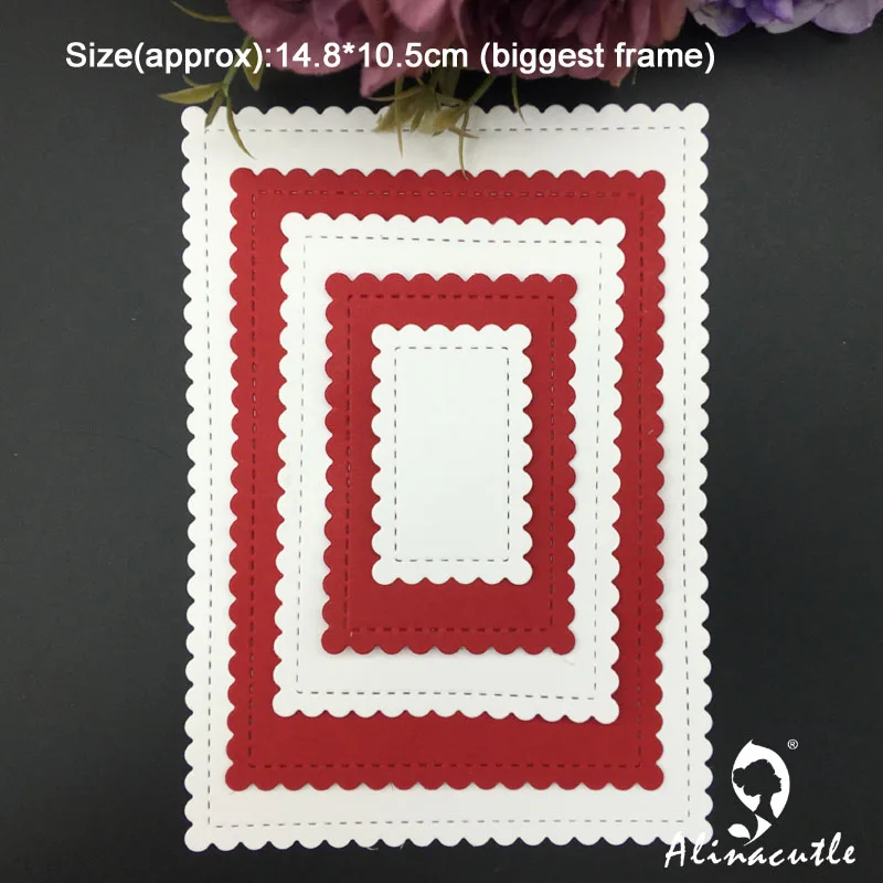 Alinacutle 金属切削ダイカット長方形ネスティングフレームホタテ貝