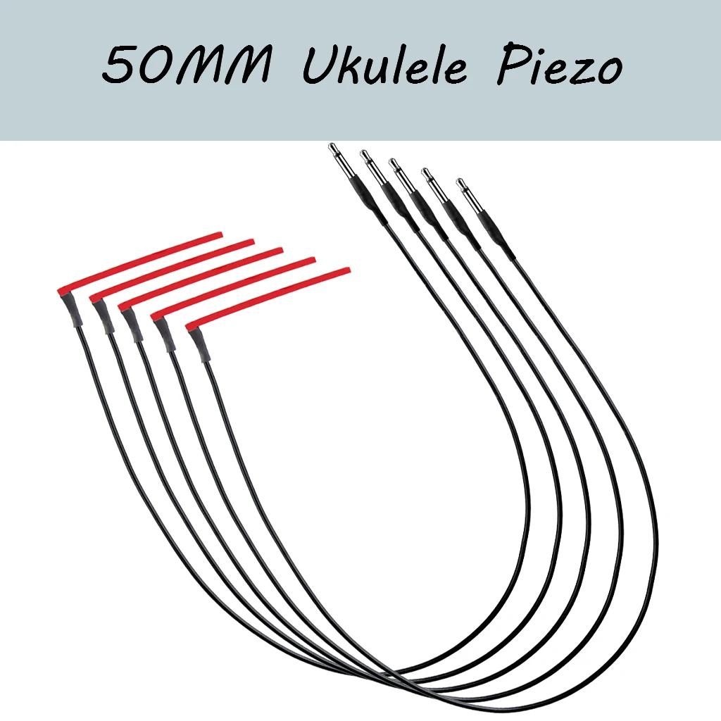 

5Pcs 50mm Uke Piezo 4 String Ukulele EQ Under Bridge Saddle Piezo Cable Preamp Pickup