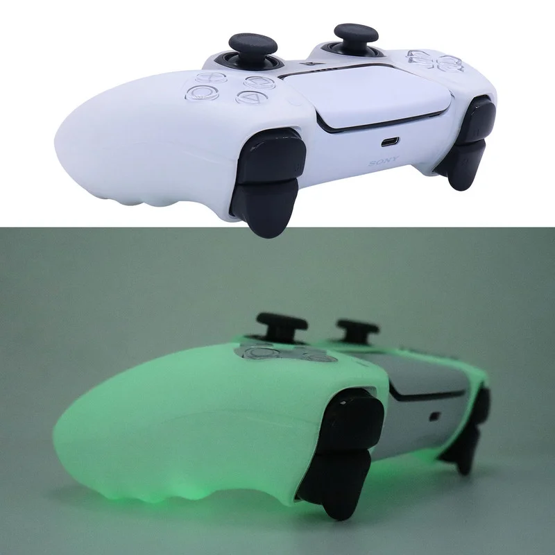 Glow in Dark Soft Silicone Case For PS5 Control Games Accessories Gamepad Joystick Case Cover for