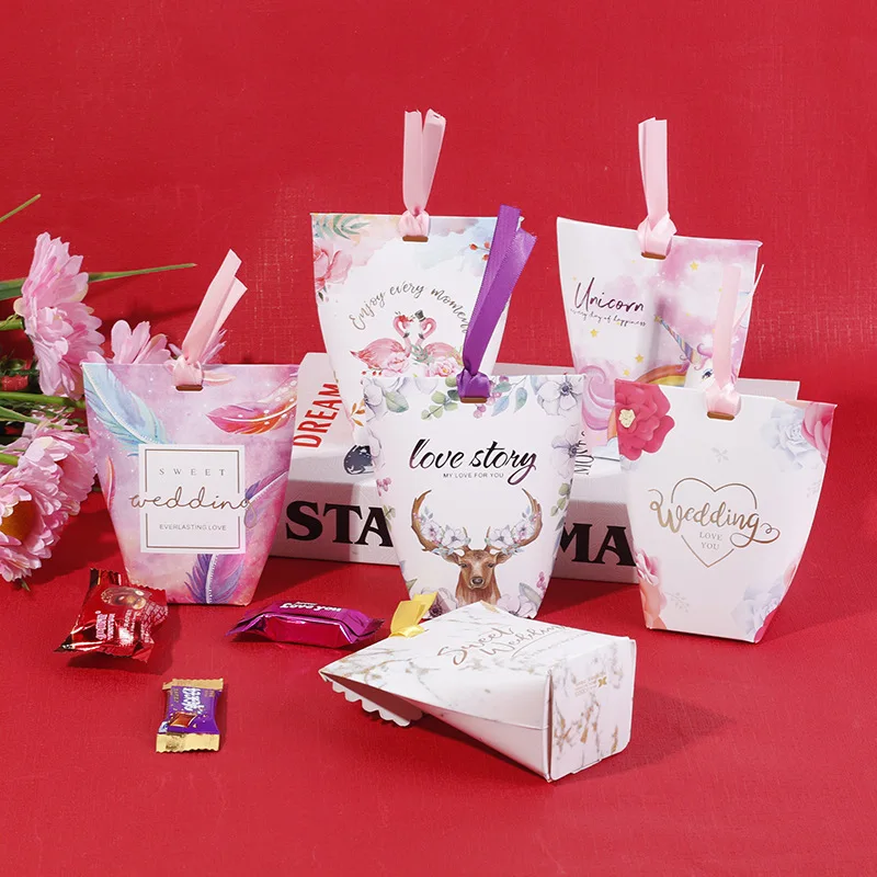 Paper Candy Box Bags Wedding Favor Paper Gift Bags Cupcake Box Baby