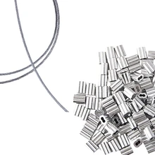 GTBL 1 шт. Проволочный Трос из нержавеющей стали, кабель такелаж Экстра, длина 25 м диаметр 1,0 мм и 120 шт. алюминиевая ОБЖИМНАЯ петля втулка для