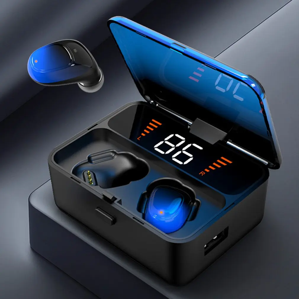 Es01 Bluetooth гарнитура 5,0 бинауральные Tws с цифровым дисплеем три мощности беспроводная гарнитура цифровой дисплей стерео