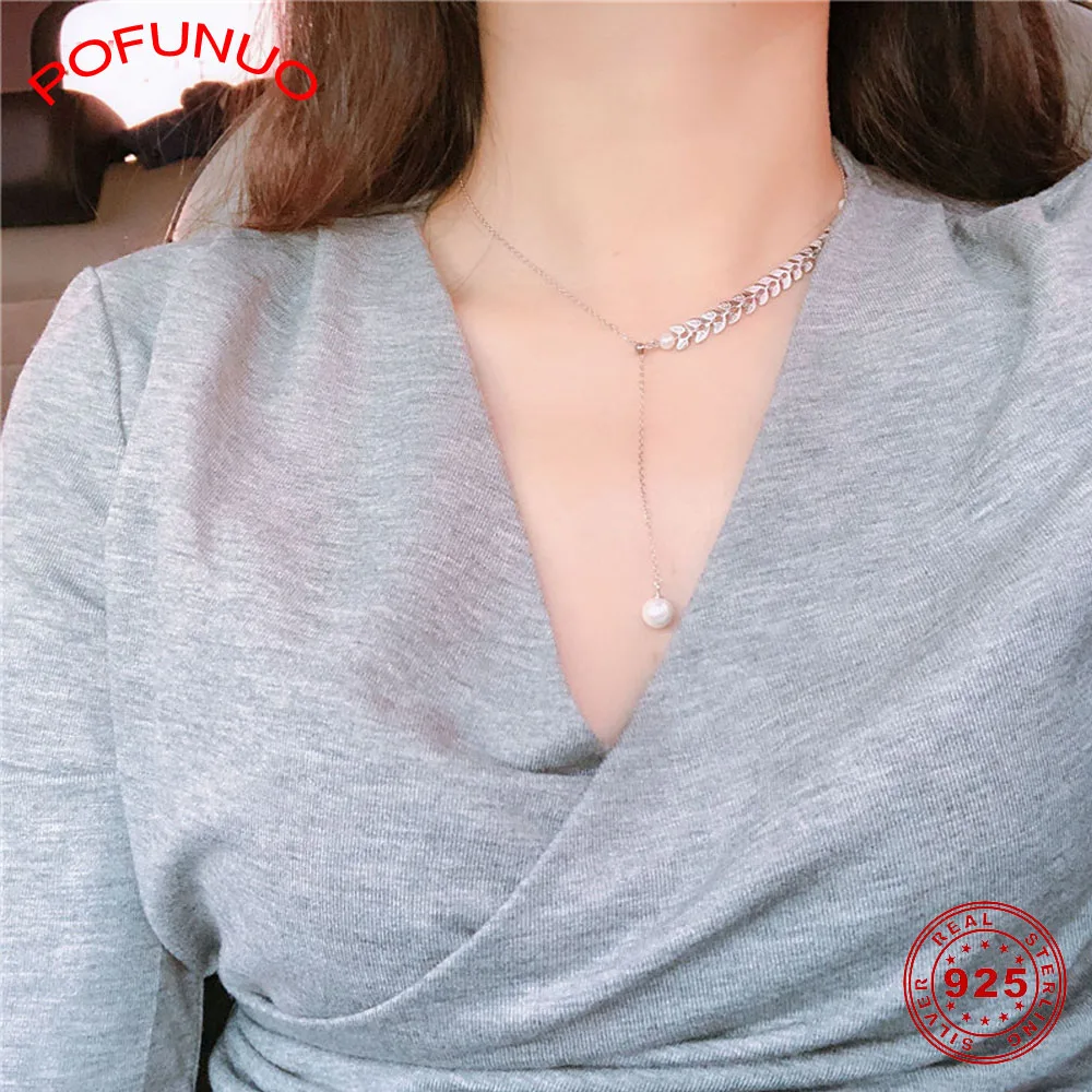 Ожерелье POFUNUO Young Girls из стерлингового серебра 925 пробы ожерелье с подвеской