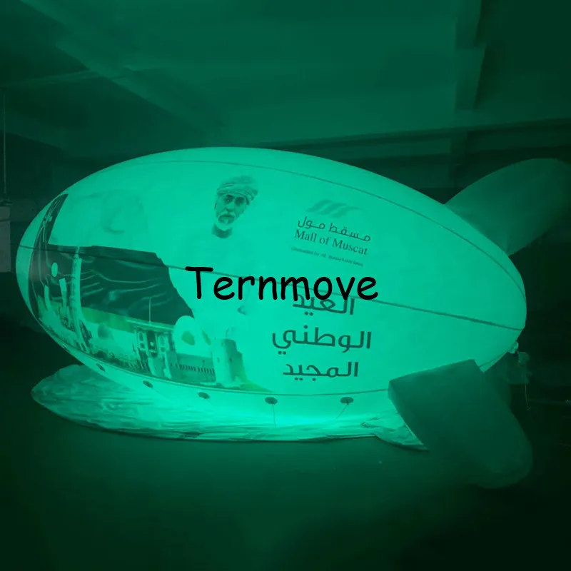 Надувной светильник ing zeppelin светодиодный светильник дирижабль 4 м/5 м/6 м ПВХ led blimp для рекламы надувной воздушный шар с led светильник