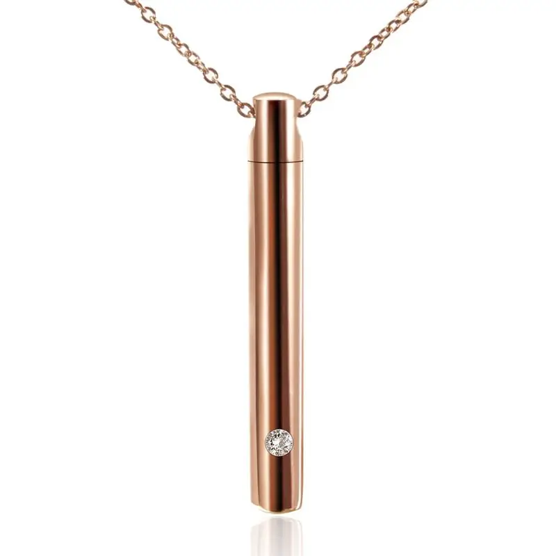 Cylinder Pet Cremation Urn Necklace Stainless Steel Cat Dog Ash Memorial Container Holder Jewelry Memorial Keepsake Pendant