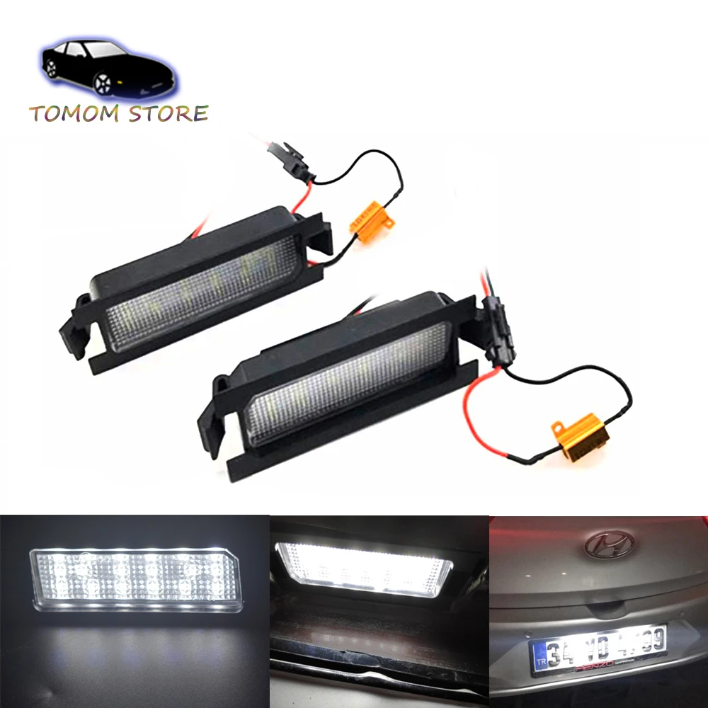 For Hyundai I30 Led Rear License Plate Lights No Error White Lamp Car Accessory Parts Signal