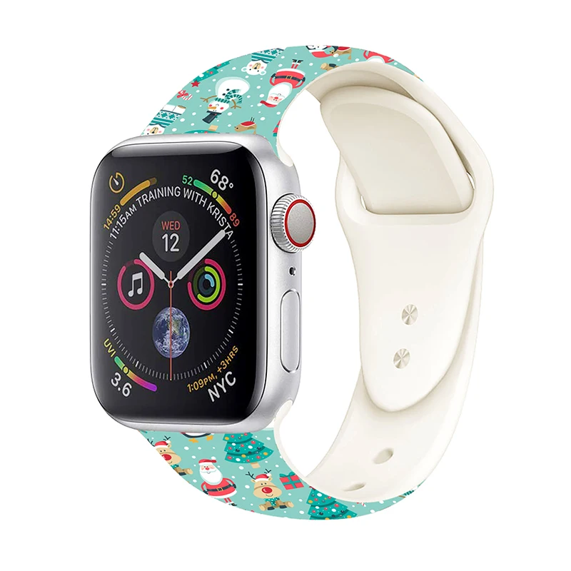 Ремешок с рождественским узором для Apple watch 5/4/3/2/1 ремешок 40 мм 38 44 42 iwatch мягкий