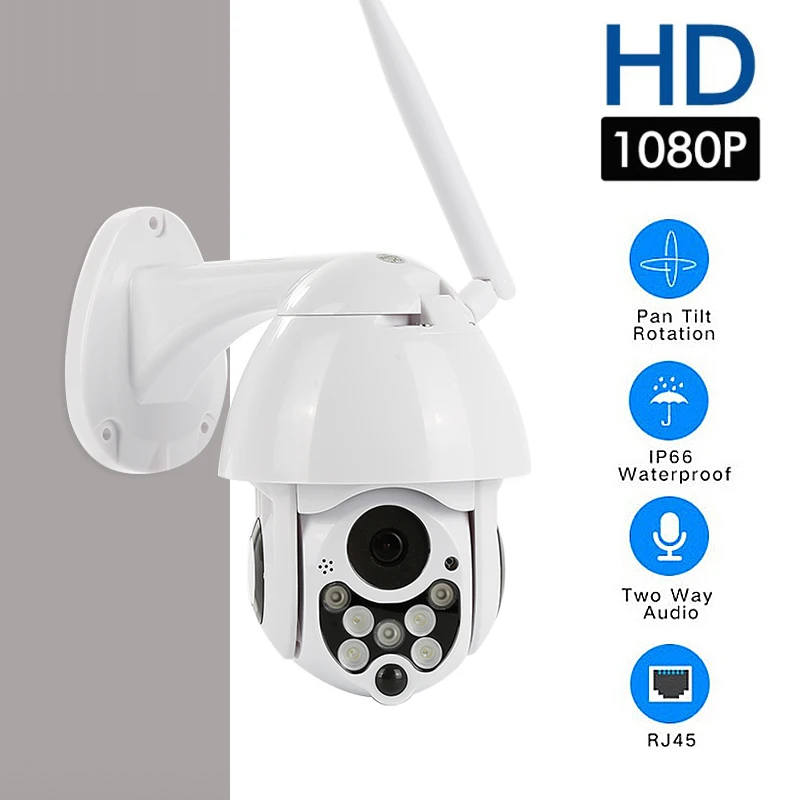 2MP беспроводная Wifi камера 1080P Full color HD, ip-камера PTZ наружная Водонепроницаемая камера ночного видения наружная сетевая камера наблюдения