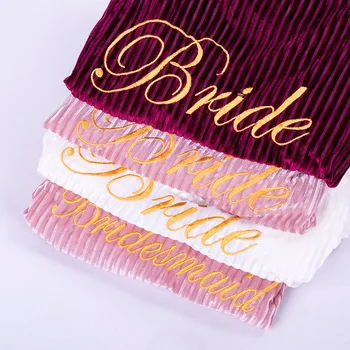 

Velvet Bride Bridesmaid Wedding Robe Letter Of "Bride"Home Clothing Nightwear Kimono Gown Casual Bathrobe Sleepwear Lingerie