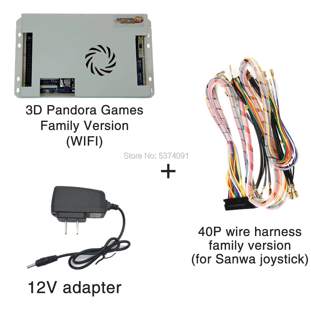 Pandora игры 3D 2448 в 1 коробке Семья-версия аркадных видео высокой четкости Jamma HDMI VGA консоли геймпад материнская плата FBA MAME PS - Цвет: box  wire  adapter