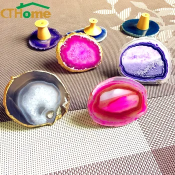 

CTHome 1PC Natural Agate Cabinet Knobs and Handles Nordic Style Drawer Knobs Kitchen Handles Decorative Furniture Knobs Hardware
