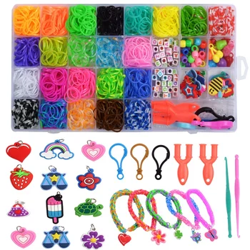 

23 Colors Rainbow Hand Weaver Handicrafts DIY Color Rubber Band Party Performance Hair Band Children's Toys Gifts Newest