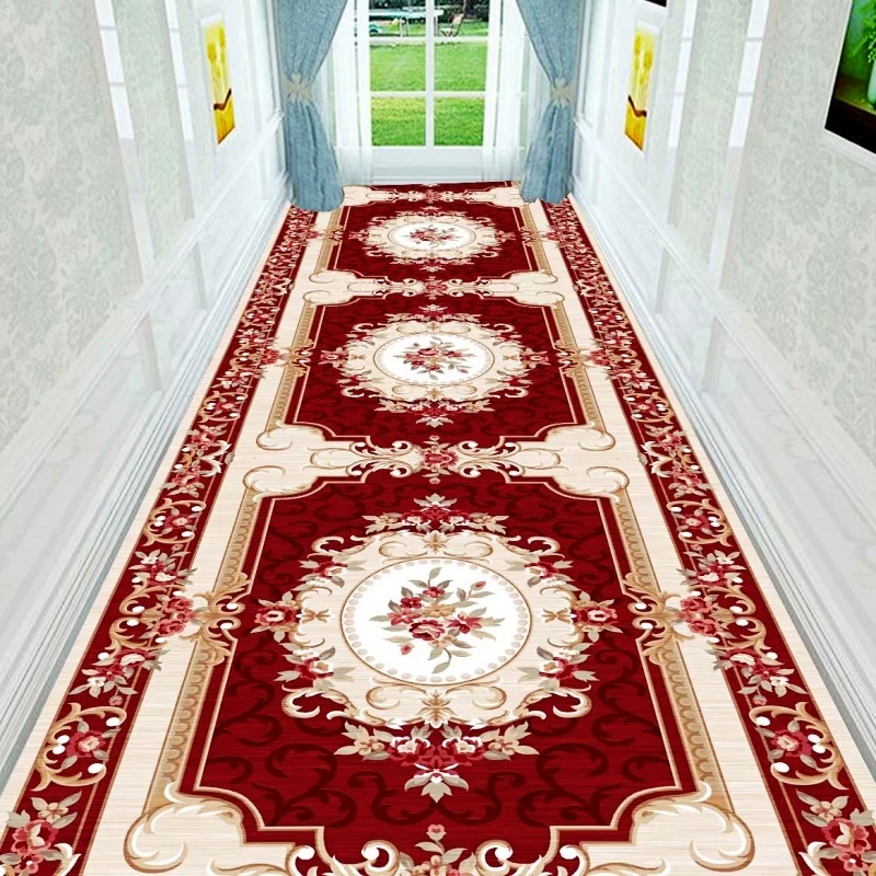 Скандинавские лестничные длинные ковры европейский стиль коридор коврики для прихожей отель прохода ковры для дома входная дверь ковер Свадебный пол коврики