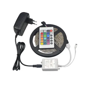 

5M RGB / White / Warm White LED Strip light 3A EU plug LED Tape 12V 2835 diy decor fairy light home Kitchen lamp backlight diode