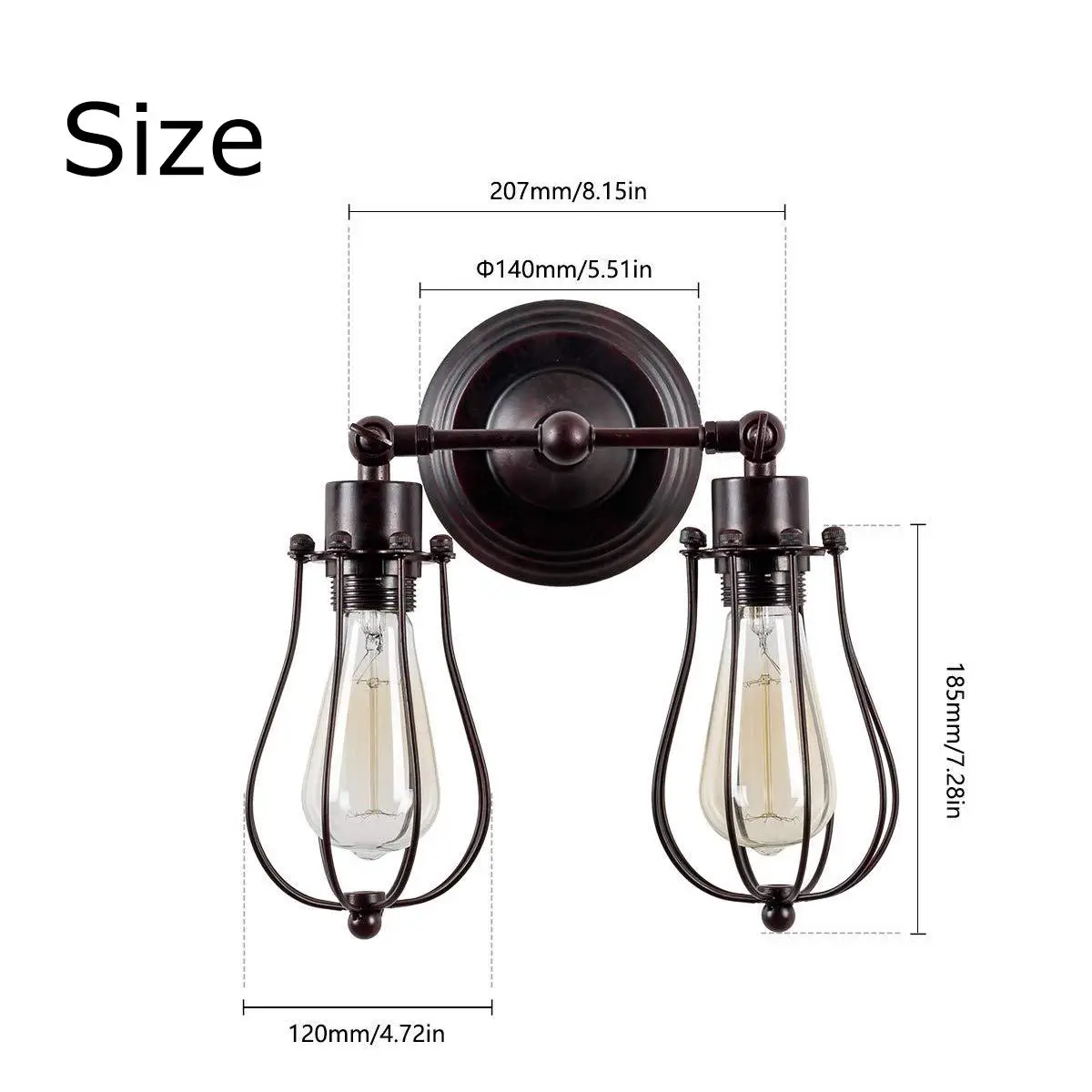 Retro Wall light Wall Lamps Twin Edison Vintage Industrial Water Loft Cafe Bookshop Fixture Lampshade