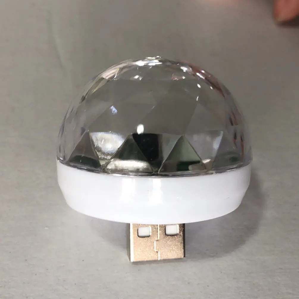 Si-At06029 мини красочные сценические огни Led Голосовое управление мобильный телефон Usb хрустальный магический шар Dj маленький магический шар