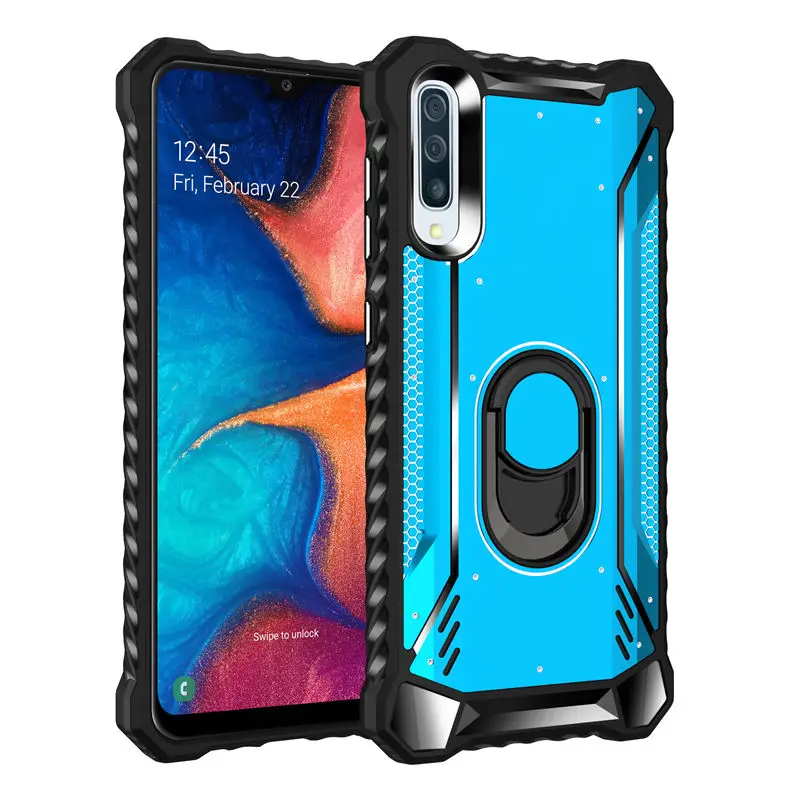 Роскошный противоударный чехол-кольцо для samsung Galaxy A50 A70 A50S A70S, Прочный противоударный чехол-подставка для Sansung A 50, чехол 70 - Цвет: Blue
