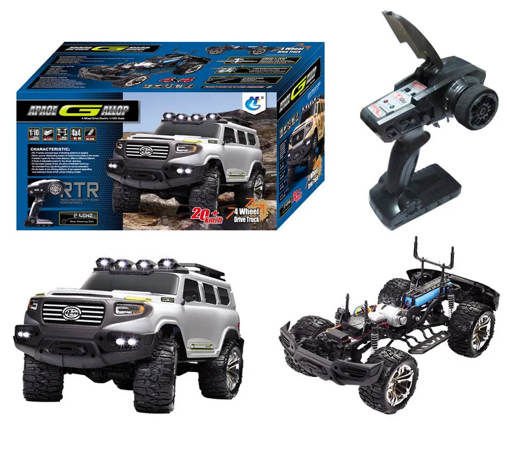 Игрушки для мальчик1:10 Off-road High-speed 2.4G Four-wheel Drive Simulation Climbing Car Remote Control Electric Model Vehicle