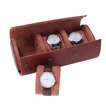

Watch Storage Case/3 Slots PU Leather Watch Organizer Box for Travel/Business/Trip