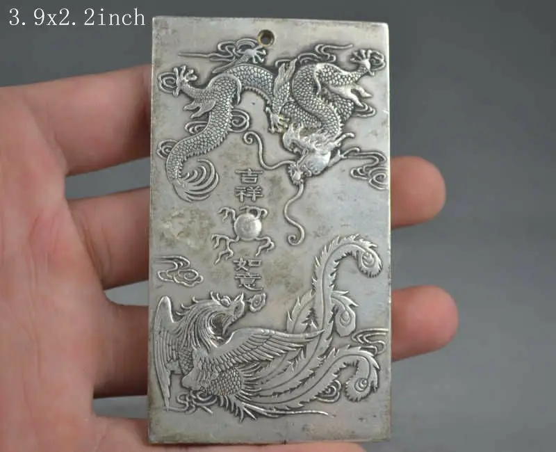 Китайская старинная ручная работа Изысканное Украшение-серебряная скульптура