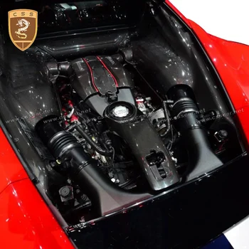 

3 pcs Real Dry Carbon Fiber Interior Trims For Ferrari-488 GTB Spider Engine Trim Inner Frame Cover Panel Car Accessories 00455