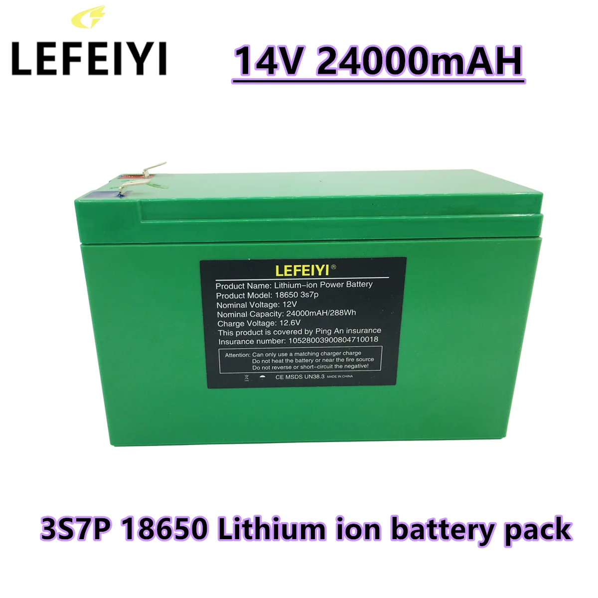 

NEW 12V 24Ah 18650 Lithium Battery Pack 3S7P Built-in High Current 30A BMS for Sprayers Electric Vehicle Battery+12.6V Charger