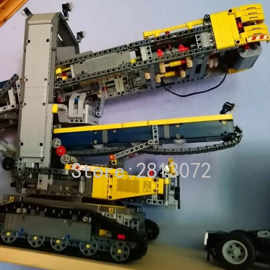20015, серия Technic, ковшовый колесный экскаватор, 3929 шт., строительные блоки, кирпичи, игрушки, совместимые с 42055
