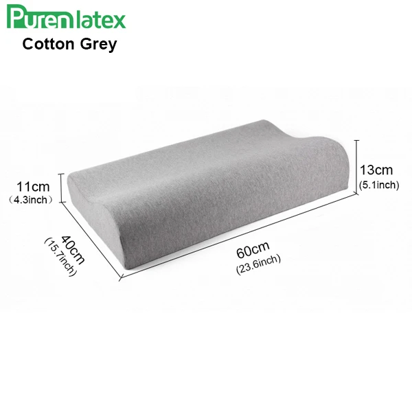 Cotton Grey Ортопедическая подушка с эффектом памяти из латекса, 13 см, Ортопедическая подушка для шеи, шейного позвонка, поддержка шеи, уход за шеей, постельные принадлежности, медленный отскок - Цвет: Cotton Grey