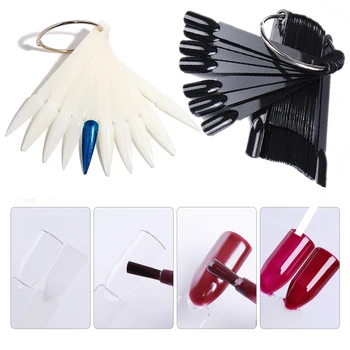 

50/40/32/24/10 Tips/Set False Nails Fan Display Acrylic Fake Nail For Gel Polish Practice Tools Accessories