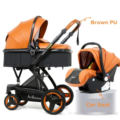 Детская коляска 3 в 1, складная коляска с высоким пейзажем, многофункциональный светильник для новорожденных, коляска с автокреслом, помощник матери - Цвет: d
