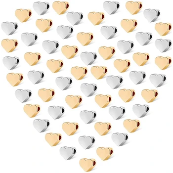 

120 Pieces Heart Hole Spacer Beads Heart Spacer Metal Beads Small Hole Heart Beads for DIY Handmade Necklace Bracelets