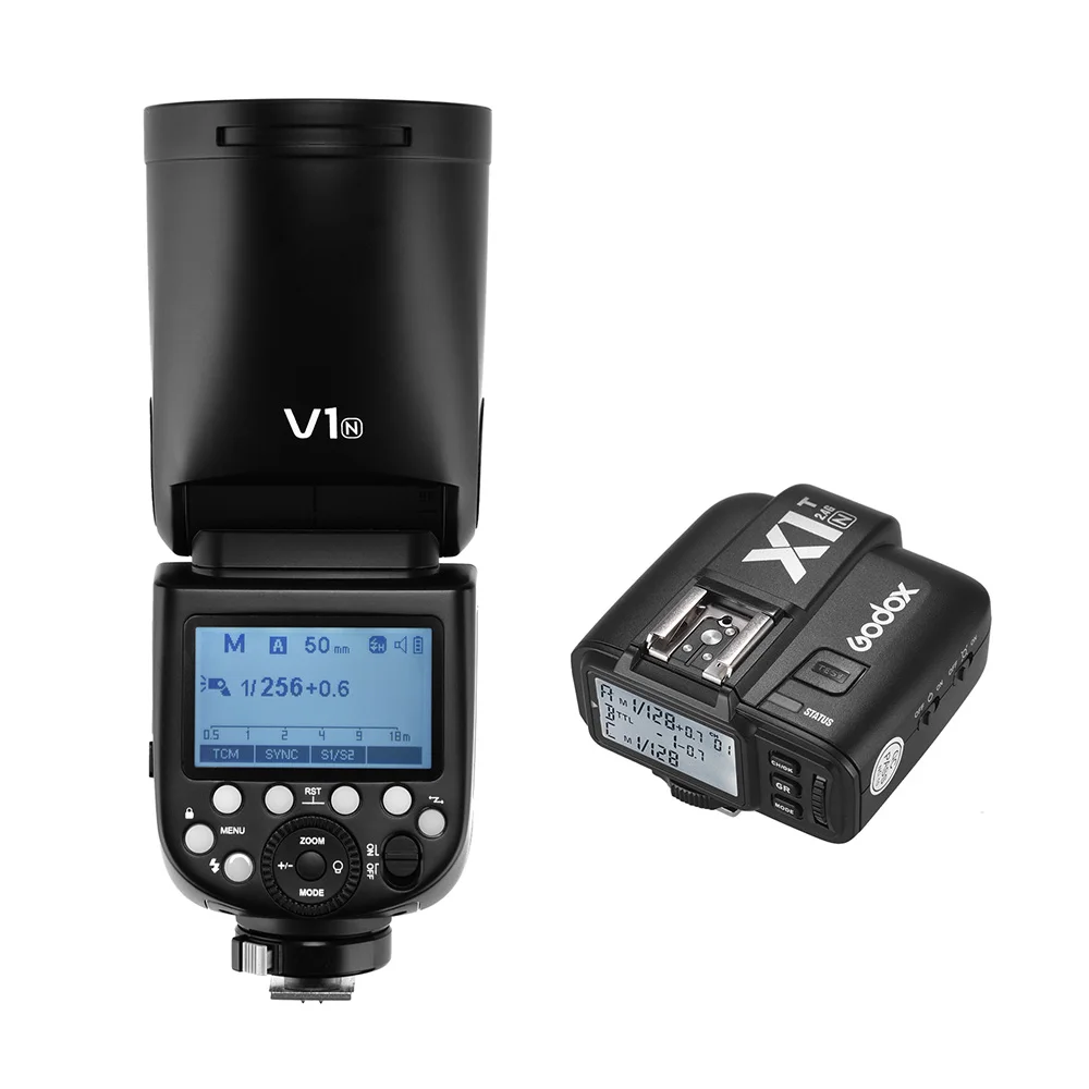 Godox V1N вспышка для камеры Speedlite с круглой головкой беспроводной 2,4G зум для Nikon D5300 D750 D850 D7100 для свадебной студийная для портретной съемки
