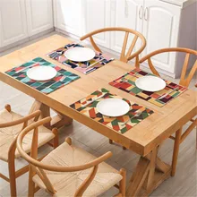 Fuwatacchi красочные столовые приборы для обеденного стола, столовый коврик, коврик для столовых приборов, геометрические подставки для столовых приборов, украшение чаши, декор стола