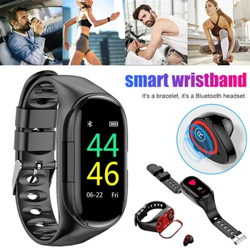 

2-in-1 Smart Watch with Earbuds Bluetooth Headphone Wristband Portable for Sport GK99
