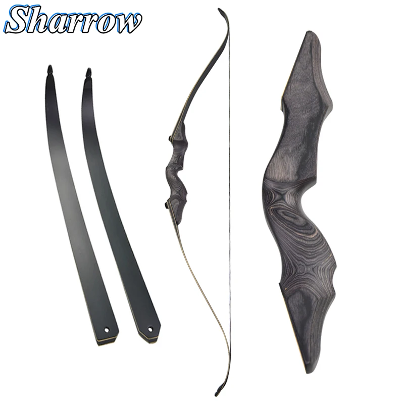 

60'' Recurve Bow Takedown America Hunter Longbow 30-60 Lbs Wood Glass Fiber Lamination Hunting Archery Bow Shooting Slingshot