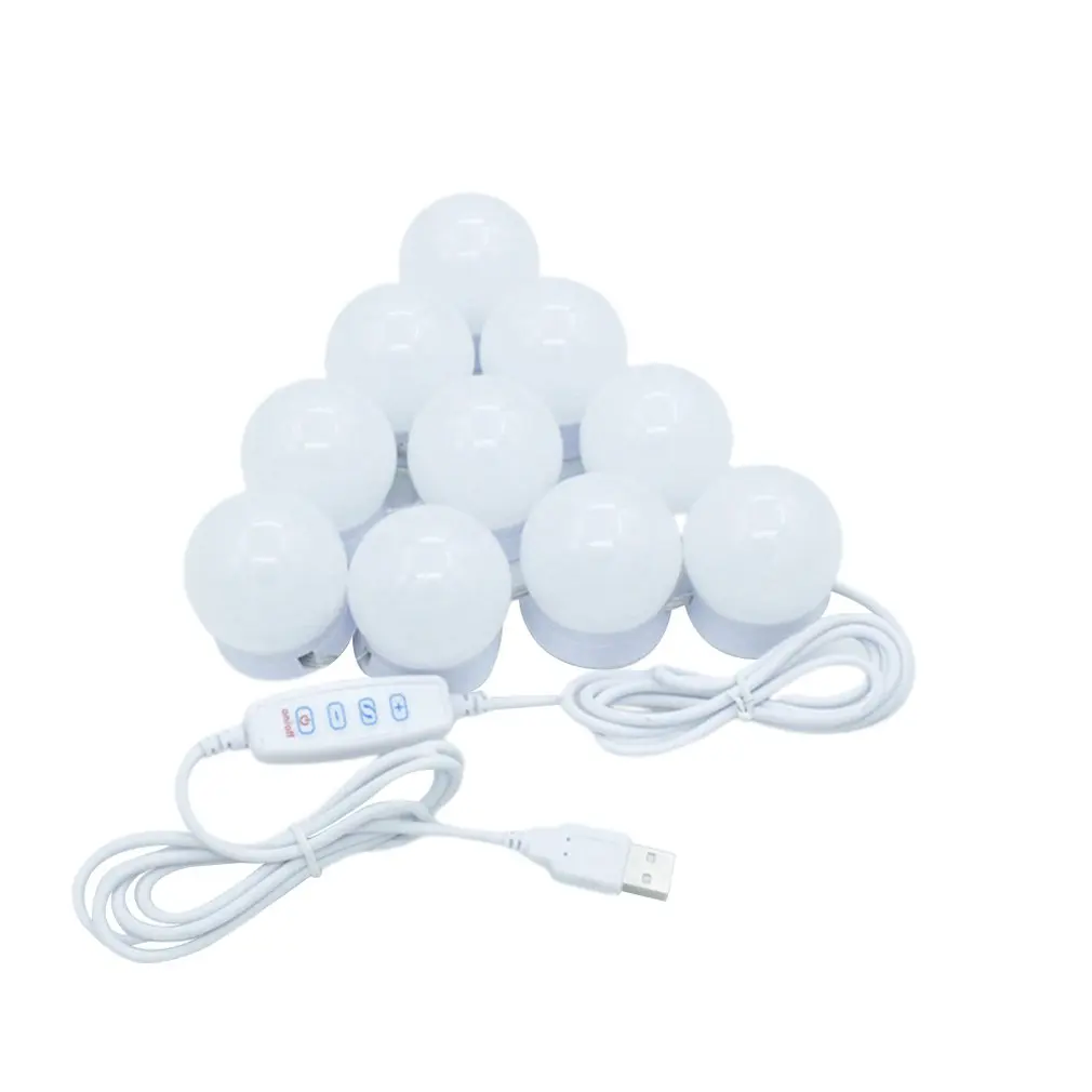 

5V Led Makeup Mirror Light Bulb Hollywood Makeup Vanity Lights USB Wall Lamp 10pcs Dimmable Dressing Table Mirror Lamp