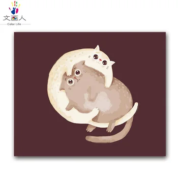 

coloring picture numbers of animal lovers painting by numbers with kits in the room,two cats image numbers children's room