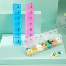 

7 Day Pillbox Weekly Medicine Pill's Box Case Plastic Square Pills Box Organizer Week Tablets Medicine Storage Medical Travel