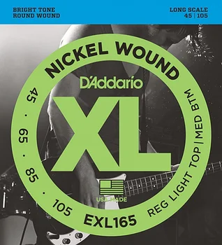

Exl165 XL nickel wound bass guitar strings long regular ligth top medium bottom 45-105 D'Addario