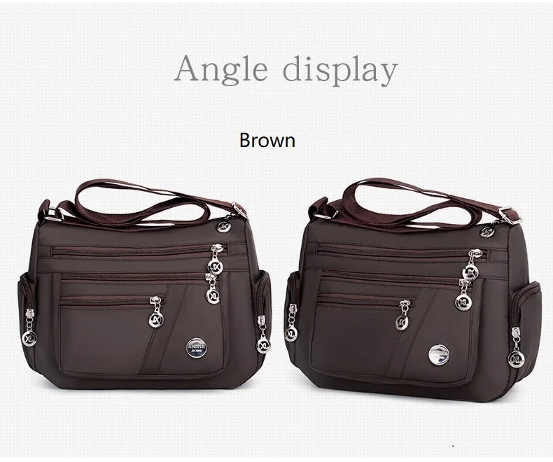 2021 Fashion Women Shoulder Messenger Bag Nylon Oxford Lightweight Waterproof Zipper Package Large Capacity Travel Crossbody Bag